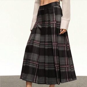 SHEIN Rina Fox Plain Pleated A-line Skirt